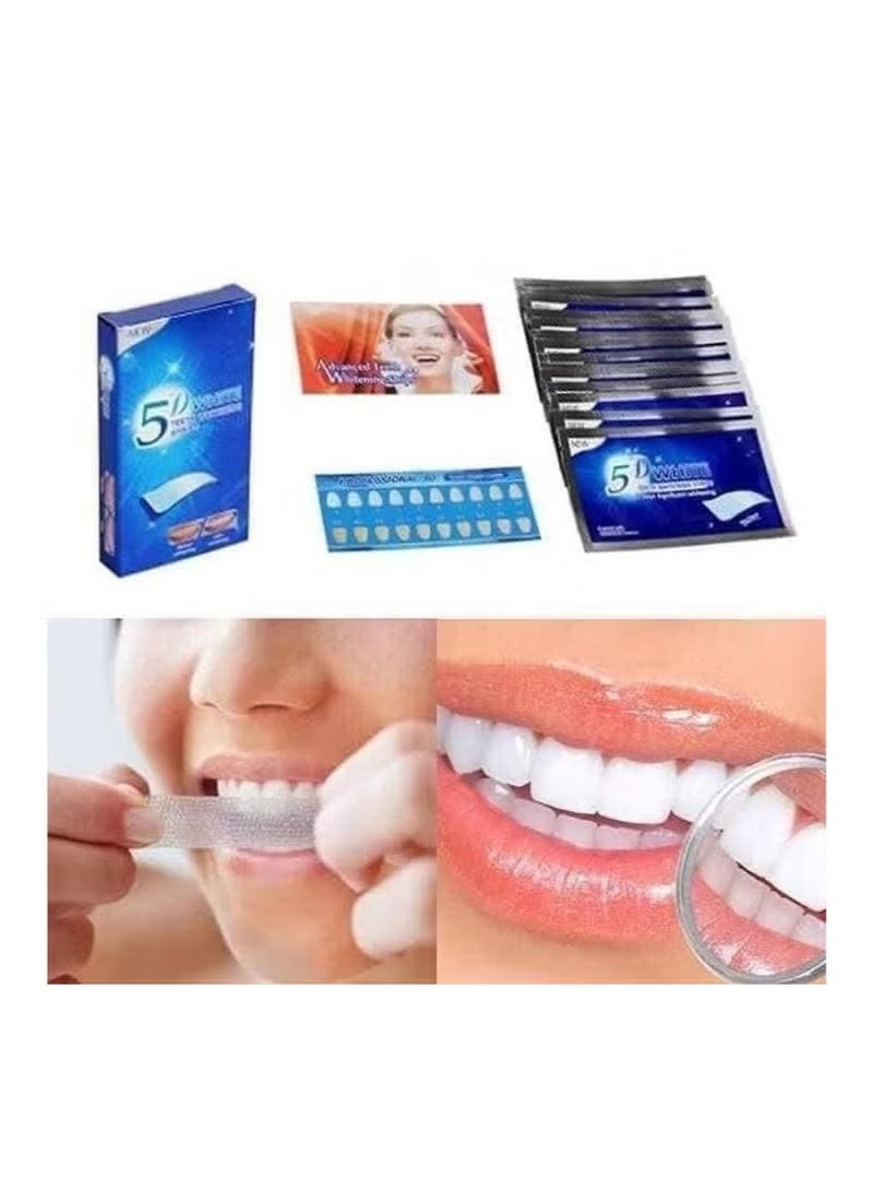5D WHITE Teeth Whitening Strips, 10 White Strips - Image 3